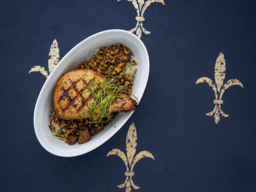 Signature pork and beans dish at Restaurant Beatrice.
