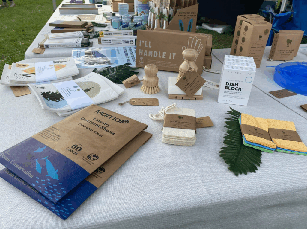 Spread of products at Ceres Market pop-up location.